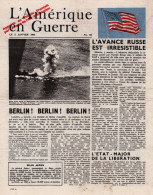 L AMERIQUE EN GUERRE 5 JANVIER 1944 PROPAGANDE ALLIEE TRACT GUERRE 1939 1945 - 1939-45