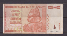 ZIMBABWE - 2008 50000000000 Dollars (Fifty Billion) Circulated Banknote As Scans - Zimbabwe