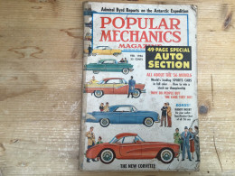 Popular Mechanics Magazine 1956 Special Auto Section Sportcars Corvette - Trasporti