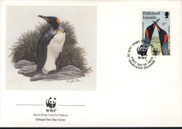 WWF  Panda FDC  Falkland Is.  King Penguin - Pinguïns & Vetganzen