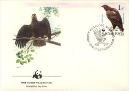 WWF  Panda FDC  Hongary 1983  Bird Of Prey - Aigles & Rapaces Diurnes