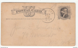 USA, Postal Stationery Postal Card Travelled 1878 Newport (RI) Pmk B190101 - ...-1900