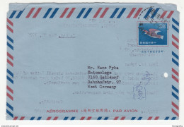 Taiwan, Illustrated Cheng Ching Lake (Kaohsiung) Postal Stationery Aerogramme Travelled 1975 Taipei Pmk B181101 - Poste Aérienne