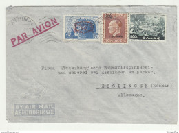 Greece Air Mail Letter Cover Posted 1949 To Germany 210201 - Cartas & Documentos