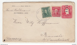 US Postal Stationery Letter Cover Posted 1907 Silverbell, Ariz. To Bramsche - Uprated B200120 - 1901-20