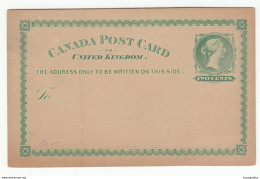 Canada Old Postal Stationery Not Used Bb170125 - 1860-1899 Victoria