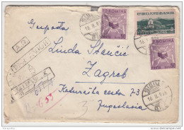 Romania 2 Registered Letters Travelled 1956 & 1959 Sibiu To Zagreb With Contents *b160920 - Storia Postale