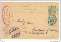 Belgium Illustrated Postal Stationery Postcard Postkaart Travelled 1906 To Wiesbaden Bb151217 - Other & Unclassified
