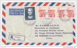 Yugoslavia Registred Air Mail Letter Travelled 1962 Beograd To San Francisco Bb151217 - Luchtpost