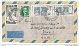 Brazil Airmail Letter Cover Travelled 1966 To Austria B151202 - Lettres & Documents