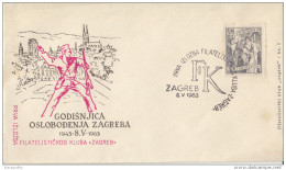 First Exhibition Of Philatelic Club Zagreb Illustrated Special Letter Cover & Postmark 1963 Bb161011 - Cartas & Documentos