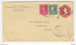 Liberty Bell Gold Mining Co., Boston Postal Stationery Letter Cover Travelled 1915? To Germany B190701 - 1901-20