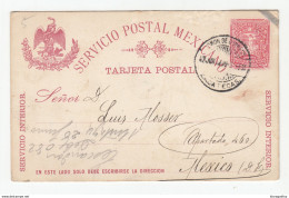Mexico, Postal Stationery Postcard Tarjeta Postal Travelled 1900 B190410 - Mexico