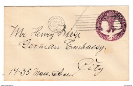 US 1892 2c Postal Stationery Letter Cover Posted 1893 To Germany B191210 - ...-1900