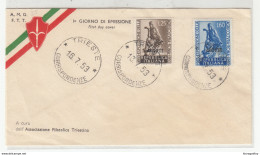 Trieste Zone A. Agricoltura - Roma 1953 FDC B190415 - Storia Postale