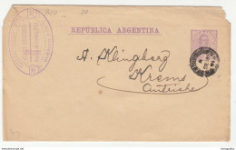 Argentina, Postal Stationery Letter Cover Travelled 1891 Buenos Aires To Krems An Der Donau B180520 - Enteros Postales