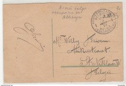 Poste Militarire Balgique Belgie Legerposterij Postmark On Rüdesheim Postcard Travelled 1921 To St. Niklaas B181020 - OC38/54 Belgian Occupation In Germany