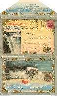 Niagara Falls Vintage Fold-out Postcard Travelled 1922 Cleveland To Zagreb Croatia Bb170701 - Ohne Zuordnung