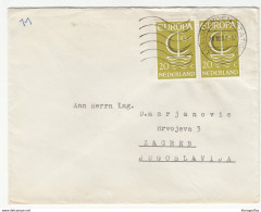 Netherlands Europa CEPT 1966 Stamp On Letter Cover Travelled To Yugoslavia B190320 - 1966