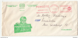 Yugoslavia, Help Hungry Children Illustrated Letter Cover With Slogan Meter Stamp 1974 Zagreb B190320 - Contro La Fame