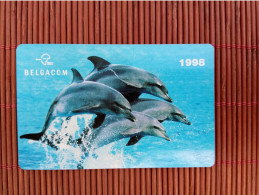 Prepaidcard Christmas Card Dolphin Belgacom Used Rare - [2] Prepaid & Refill Cards