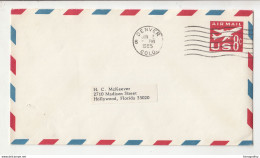 Us Postal Stationery Aimail Letter Cover Posted 1965 Denver Pmk B210710 - 1961-80