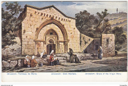 Tomb Of The Virgin Mary, Jerusalem Painting Old Vintage Postcard Unused B170320 - Palestine
