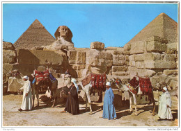 Giza, The Great Sphinx And Keops Pyramid Old Unused Postcard M151030 - Gizeh