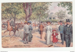 Wien, Prater Hauptallee Illustration Old Postcard Posted 1912 B200401 - Prater