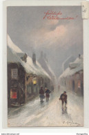 Christmas Greeting Card, Winter Scene (M. M. Vienne, Nr. 236) Old Postcard Unused B200401 - Naissance