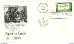 USA 1961 American Credo Series Patrick Henry FDC B200401 - 1951-1960