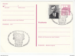 Germany, Postal Stationery With Worpswede Special 1989 Pmk B180725 - Postales - Usados