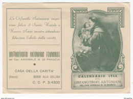 Calendario 1946 Degli Orfanotrofi Antioniani B180725 - Petit Format : 1941-60