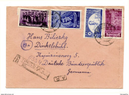 Romania Letter Cover Posted Registered Timisoara (Temisvar) 1954 To Dinkelsbühl (special Postmark) B200915 - Storia Postale