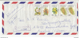 Trinidad & Tobago, Multifranked Letter Cover Registered Posted 1988 Scarborough Pmk B200725 - Trinidad & Tobago (1962-...)