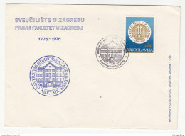 Yugoslavia 1976 200 Anniv. Zagreb Law Faculty Special Cover And Postmark B180508 - Storia Postale