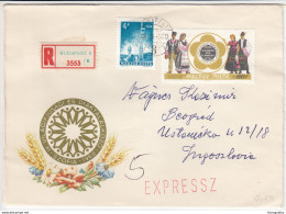 Hungary, 9th World Festival Of Youth And Students In Sofia Special Cover Registered Express Travelled 1968 B170330 - Lettres & Documents