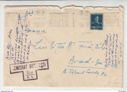 Romania WWII Bucuresti Censored Letter Posted 1943 Bucuresti To Arad B210310 - 2de Wereldoorlog (Brieven)