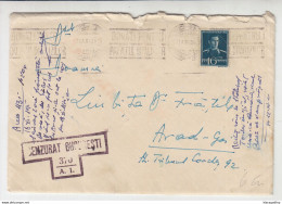 Romania WWII Bucuresti Censored Letter Posted 1943 Bucuresti To Arad B210310 - Lettres 2ème Guerre Mondiale