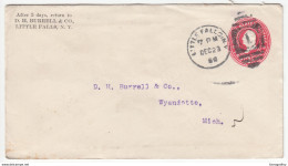 USA, D. H. Burrell & Co. Postal Stationery Letter Cover Travelled 1899 Little Falls (NY) To Wyandotte (MI) B180122 - ...-1900