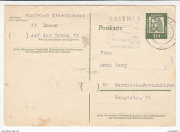 Beliebte Essener Ausflugsziele Slogan Postmark On Postal Stationery Postkarte Travelled 1962 Essen Pmk B180122 - Postales - Usados
