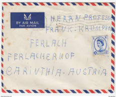 Great Britain, Airmail Letter Cover Travelled 1955 To Ferlach B170429 - Brieven En Documenten