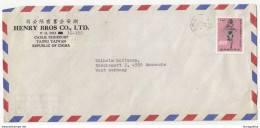 Henry Bros Co. Taipei Company Air Mail Letter Cover Travelled 1974 To Germany  B190920 - Brieven En Documenten