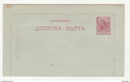 Serbia Kingdom Postal Stationery Letter Card Zatvorena Dopisna Karta Unused B190610 - Serbia