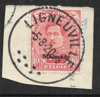 OC66 Malmedy Sur Fragment Oblitération Ligneuville Le 5-8-20  (lot 554) - OC55/105 Eupen & Malmédy