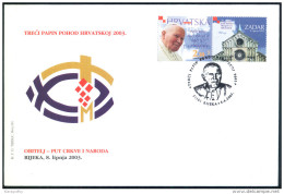 Croatia 3rd Visit Of Pope John Paul II 2003 Special Illustrated Letter Cover And Pmk Bb161028 - Papas