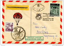 Austria Fallschirmspringerpost Parachute Post Letter Cover Sprunglandung Am Scöckel B/Graz 1968 Bb151217 - Autres & Non Classés