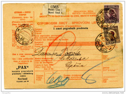 Yugoslavia Kingdom SHS 1925 Sprovodni List - Parcel Card Novi Sad - Skoplje Bb151211 - Otros & Sin Clasificación