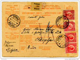 Yugoslavia Kingdom SHS 1924 Sprovodni List - Parcel Card Ridjica - Skoplje Bb151211 - Other & Unclassified
