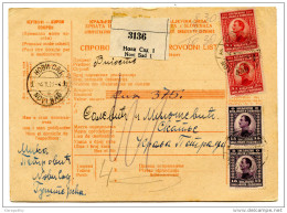 Yugoslavia Kingdom SHS 1923 Sprovodni List - Parcel Card Novi Sad - Skoplje Bb151211 - Autres & Non Classés